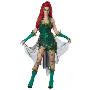 Poison Ivy Kvinner Drakt Dødelig Skjønnhet Cosplay Fancy Kjole