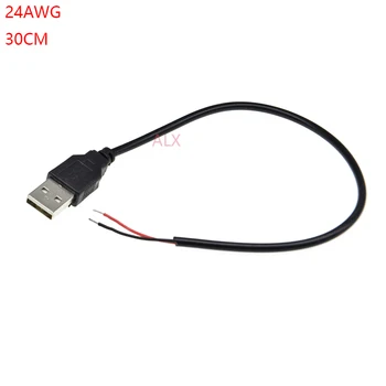 24AWG 30CM TYPE-EN USB-kontakt med wire 2PIN diy-usb-kabel-Lader linje for enkelt farge 5050 3528 fleksibelt led-stripe lys