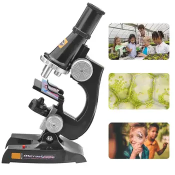 100-1200X Mikroskop Kit Lab Hjem Skole Vitenskap Pedagogisk Leketøy Gave Raffinert Biologiske Mikroskop For Barn Barn