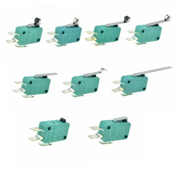 Micro Limit Switches 16A 250V 125V NO+NC+COM 6,3 mm 3 Pinner SPDT mikrobryter 28 mm 52 mm Arc valsespaken Touch-Bryter Microswitch