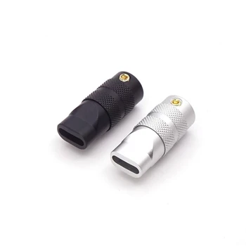 1pcs USB-C-Type-C-Shell-Saken Data Kabel-Lader Wire-Plugg Metal Shell DIY Tilbehør 2x0.6cm Svart Hvit Bolig