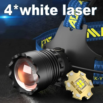 LED-lommelykt Kraftig Hodelykt USB Lade Hodet Lantern 10800MAH Hodet Lommelykt Zoom 5500M Torch Fiske Lampe