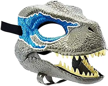Halloween 3D Dinosaur Maske rollespill Rekvisitter Ytelse Hodeplagg Jura Verden Raptor Dinosaur Dino Festival, Karneval Gaver