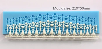 Luyou DIY Gjerde Veggen Form Silikon Mold Mat 3D Blonder Mugg Fondant Kake Dekorasjon Sukker Craft Verktøy Baking Verktøy Kake Verktøyet FM893