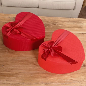 Rødt Hjerte Formet Florist Lue Bokser Godteri Bokser gaveeske Emballasje Bokser Valentine ' s Day Gave Julen Blomster Gaver Levende Vase