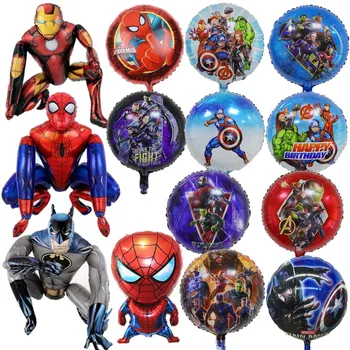 1Set 3D Disney Spiderman Iron Man Folie Ballong The Avengers Helt Happy Birthday Party Dekor Baby Shower Barn Air Globos