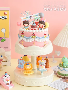Karusellen Kake Maskinen Dessert Maskinen Cake Decorating Karusellen Partiet Kake Topper For Gutter Og Jenter Baby Bursdag Partiet Dyr