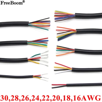 2/5/10M 28 26 24 22 20 18 16 AWG UL2464 Omsluttet Wire Kabel Kobber Signal Kabel 2 3 4 5 6 7 8 10 Core Myk Elektronisk Lyd Wire