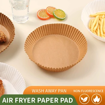 50Pcs Air Fryer stykke Papir Liner Non-Stick Pergament Papir Liners Olje-bevis bakepapir Filtre Mikro-bølge Kjøkken Verktøy