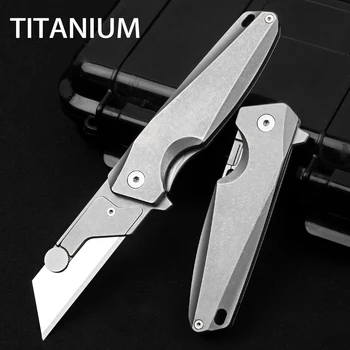 Titan Verktøyet Kniv EDC lommekniv Boks Cutter Barberblad EDC Verktøyet Folding Kniv Titanium Papir Kutter Program EDC