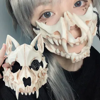 Halloween Skull Partiet Maske Anime Dragon Gud Skjelett Halvparten Ansiktsmasker Bein Skull Dyr Maske Cosplay Dans Prom Drakt Rekvisitter