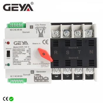 Gratis Frakt GEYA W2R Mini ATS 4P Automatic Transfer Switch-Kontrolleren Elektrisk Type ATS Maks 100A 4POLE