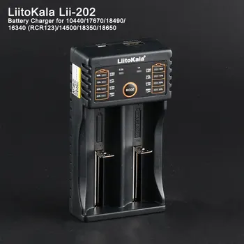 LiitoKala Lii-202 Li-ion og NiMH Liepo4 USB Batterilader for 10440/17670/18490/16340 (RCR123)/14500/18350/18650,mobil strøm