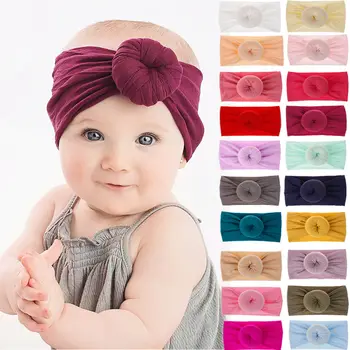 Citgeett Solid Pjokk Barn Jenter Baby Stor Bue Hairband Hodebånd Strekke Turban på Hodet Wrap 0-6Y Dropshipping