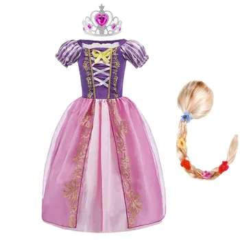 Jenter Rapunzel Drakt Barna Sommeren Tangled Fancy Cosplay-Princess Dress Barn Bursdag, Karneval, Halloween Party Klærne 2-8T