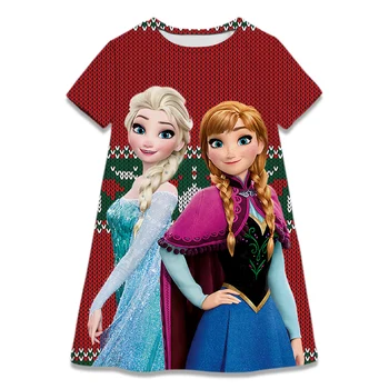 Disney Frosne Anna Elsa-Princess Dress For Jente Bursdag, Fest Kjoler Vestidos Barn Jul Cosplay Snow Queen Drakt Topper
