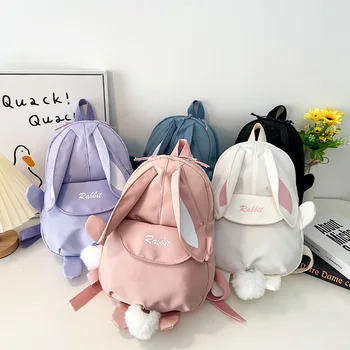 Mote Ryggsekker for Barn skolesekker for Jenter og Barn Cute Bunny Ryggsekk Barnehage Baby Bag med Ører Book Bag