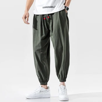 Streetwear Bomull Haremet Bukser Menn Jogger Bukser 2020 Koreansk Stil Pluss Størrelse Mannlige Casual Sommer Spore Bukser Bukser