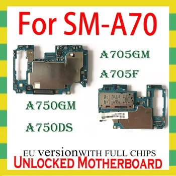 Opprinnelige Hovedkortet For Samsung Galaxy A70 Mainboard A705F/GM A750GN A750DS ulåst full Chips Hovedkortet låse opp hovedkort