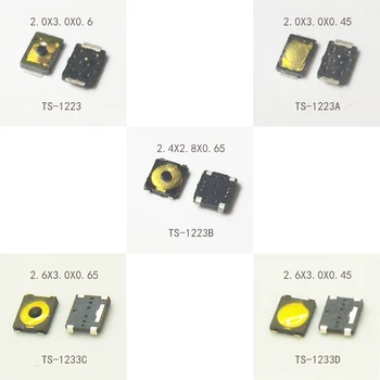 50pcs/5Models 2X3mm 3x3mm H=0,6 mm Ultra Liten Ultra Lav Profil Telefonen Knappen 4Pin Takt Bytte Super Liten SMT UType