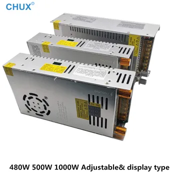 CHUX 480 BREDDE 1000W Justerbar Bytte Strømforsyning Digitale Display 5V 12v 24v 30V 48v AC TIL DC-Omformer 80v 120v 220V Power LED