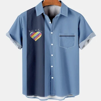 Menn er Sommer Solid Farge Hawaii-Skjorte Stil, Vintage Store Middelalderske Stripe Mote Cardigan Generelle Sosiale Luksus Klær