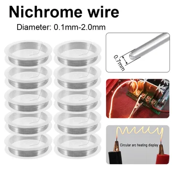 0,1 mm - 2.0 mm Høy Temp Wire Nichrome varmebestandig Wire Generell Støtte Wire Craft Wire (Lengde 1/5/10M)