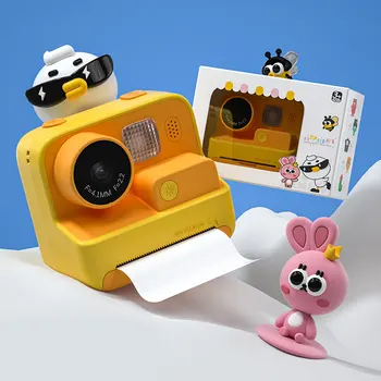 Barn Instant Kamera Hd 1080p Video, Digital Photo Print-Kameraer med to linser Slr-Fotografering Leker Bursdag Gave Med utskriftspapir