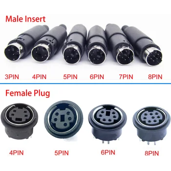 1 Par Mini-DIN-Mannlige Socket Kontakt Jack + PS/2 PS2-Kvinnelige Plug DIY-Kontakt PC-Mus Tastatur PCB 4/5/6/8 pin-kode