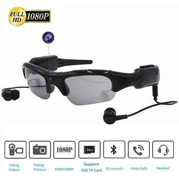 Mini Kamera, Multi-function Sunglasseswith Bluetooth-Headset Sport Video Recorder Polarisert Linse Solen Glass 1080P Videokamera