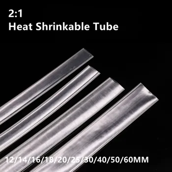 1meter/mye 2:1 Gjennomsiktig Heat Shrinkable Tube Klart Heat Shrinkable Wire Ermet 12MM 14MM 16MM 20MM 30MM 35 MM 40 MM 50 MM 60 MM