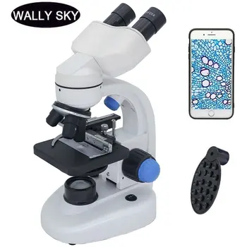 2000X Kikkert Mikroskop LED Tent Biologiske Mikroskop Pedagogisk Student Vitenskap Eksperiment med Smarttelefon Klippet
