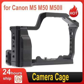 Kameraet Buret Aluminium Legering Video Buret Erstatning for Canon M5 M50 M50II Speilløse Kamera med Cold Shoe Mount 1/4 3/8 Tommers