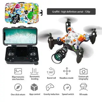 Mini Drone HD Wifi FPV Bagasje Form Fjernkontrollen Drone Med Kamera Sammenleggbar Ett-klikk på Tilbake Quadcopter Leker