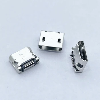 50pcs micro USB 5pin 5.9 mm DIP2 ingen side B skriv Flatskjerm munnen uten curling side Kvinnelige Kontakt For Mobiltelefon Mini USB