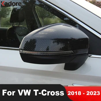 For Volkswagen vw T-Kryss 2018 2019 2020 2021 2022 2023 Carbon Bil sladrespeil Dekke Trim Døren Side Sidespeil Dekker Cap