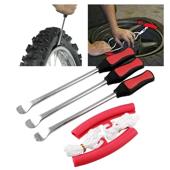 Motorsykkel dekk vedlikehold verktøyet spoon + dekk beskyttende deksel dekk brekkjern dekk spaken verktøyet skje assistent verktøy brytejernet