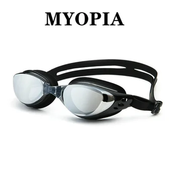 Profesjonell Plating Myopi Svømme Briller Vanntett Anti Fog UV-Shield Solbriller Svømmebasseng Vann Sports Briller for Menn, Kvinner