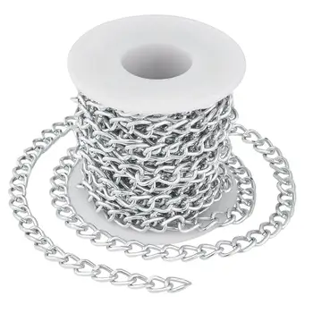 Aluminium Vridd Dempe Kjeder Sølv Gylne for Halskjeder Armbånd Smykker å Gjøre Unwelded 5m/rull