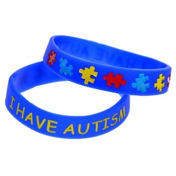 1PC jeg har Autisme Puslespill Logo Silikon Armbånd Barna Størrelse
