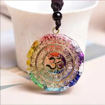 Orgonite Sri Yantra Halskjede Hellige 7 Chakra Energi Hinduismen Meditasjon Naturlig Crystal Kvarts Orgone Yoga Anheng Håndlaget