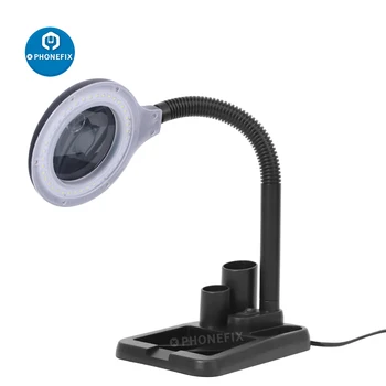 Fleksibel 5X /10 X 40 LED-Lys, Forstørrelsesglass Opplyst Forstørrer Lampe Forstørrelsesglass EU-OSS Plugg For å Lese/Etterarbeid Lodde bordlampe