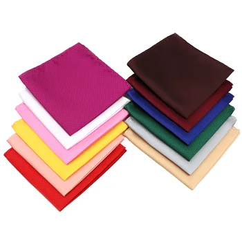 Solid Farge Lommetørkle High Fashion Pocket Square Vintage Polyester Menn Håndkle Hanky For Forretnings-Party Dress Tilbehør