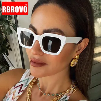 RBROVO 2023 Square Solbriller Kvinner Retro Briller Kvinner/Menn Klar Gradient Linse Briller Menn Gafas Lentes De Sol Mujer UV400