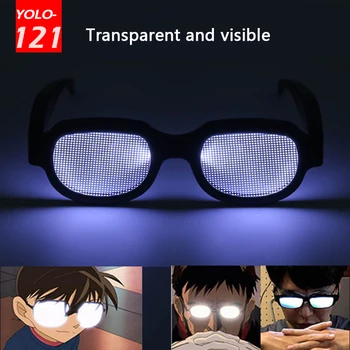 Cyberpunk Briller LED Glødende Glass Menn Kvinner Part Moro Glødende Glass Morsomme Prom Ytelse Briller Anime Samme Briller