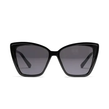 Kvinner solbriller 2021 Damer Retro Stor Luksus Black Mirror cat eye solbriller Kvinner Metall ramme Vintage overdimensjonerte solbriller