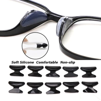 5 Par Nyttige Myk Silikon Nese-Pad For Briller Non-slip Briller Solbriller svart hvit Nese Pad