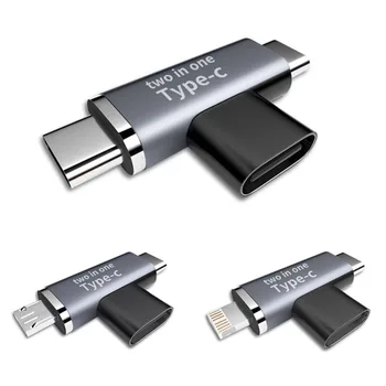 1-10PCS 2-i-1-USB-C Splitter USB-Type C-Kvinnelige Skrive-C Micro iOS-Hann Adapter-Kontakt to USB-3.1 Type C Laderen er Converter