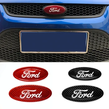 Ekte tørr Carbon fiber Ford-logo foran og bak for ford focus mondeo mondeo Eskorte Kanten 2005-2022 mk1 mk2 mk3 mk4 Fiesta MK8