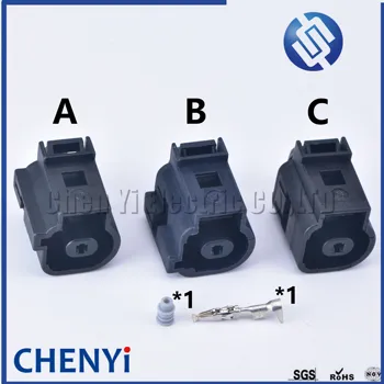 2 Sett 1 Pin-kvinnelige oljetrykk Sensor Støpsel Horn Kontakt For Jetta Golf GTI Passat 1J0937081 1J0973701 1J0973701A